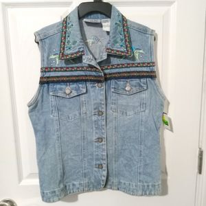 Vintage Floral Denim Vest